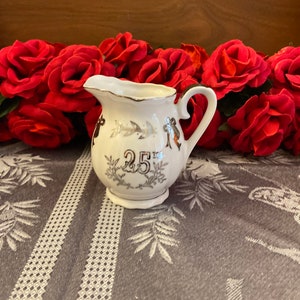 Vintage Lefton China 25th Anniversary Creamer