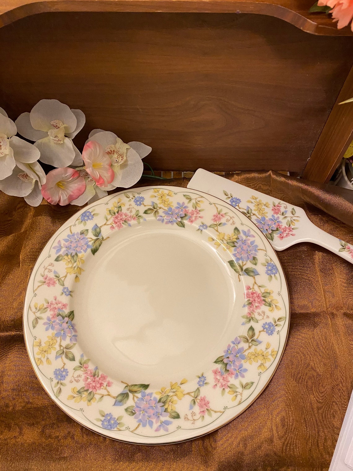 Andrea by Sadek Cake Plate With Matching Server 11 Etsy