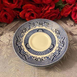 Set of 3 Vintage Churchill Blue Willow Saucers