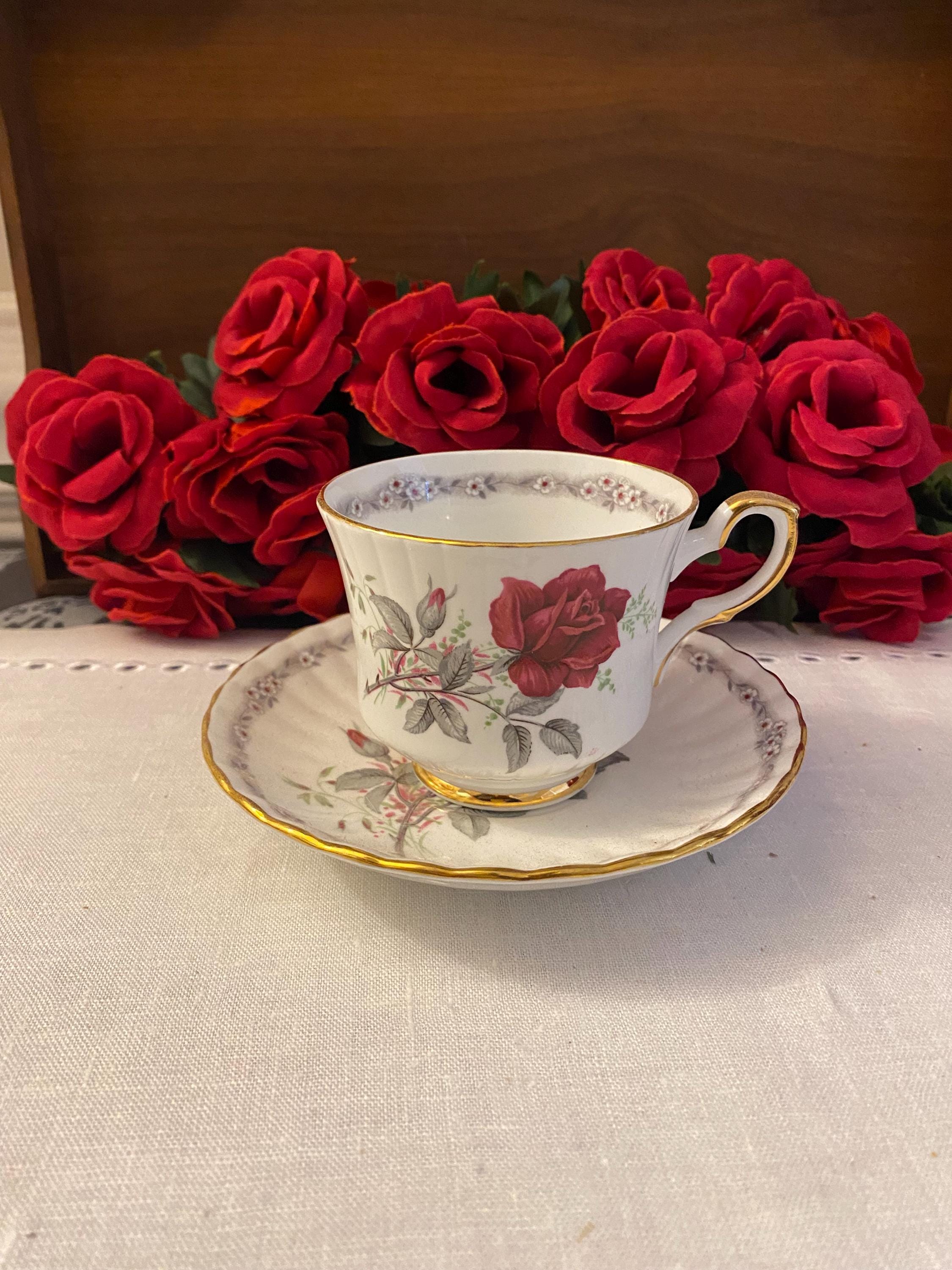 Royal Stafford Teacup and Saucer Set Roses to Remember