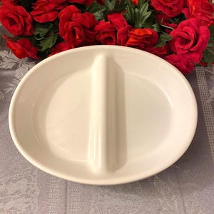 Secla Portugal Divided Serving Bowls: White Dinnerware Pair