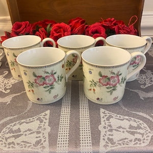 Wedgwood Fleur Coffee Mugs, Set of 5