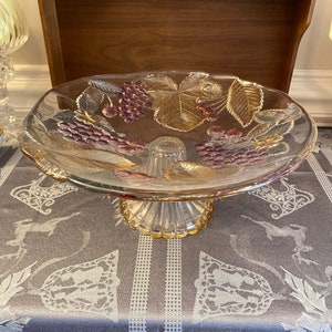 Vintage Glass Pedestal Dessert Stand