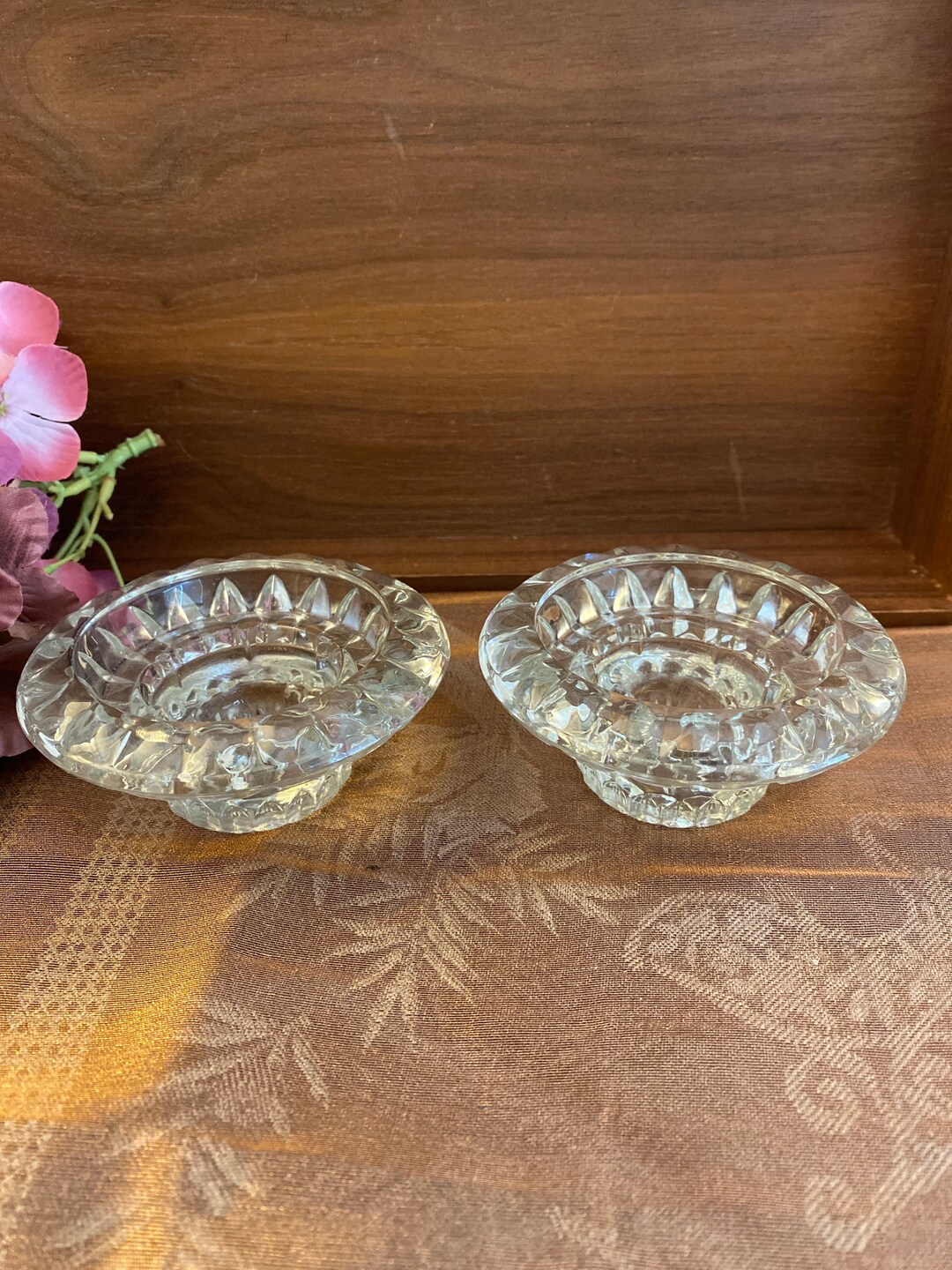 Pair of Malaysian Glass Candle Holders Etsy