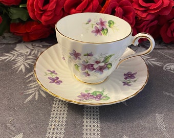 AYNSLEY English violet  陶器 Vintage Aynsley November Violet Fine Bone China Bouquet 3
