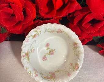 Theodore Haviland Limoges France Pink Floral Ramekin, Circa 1894