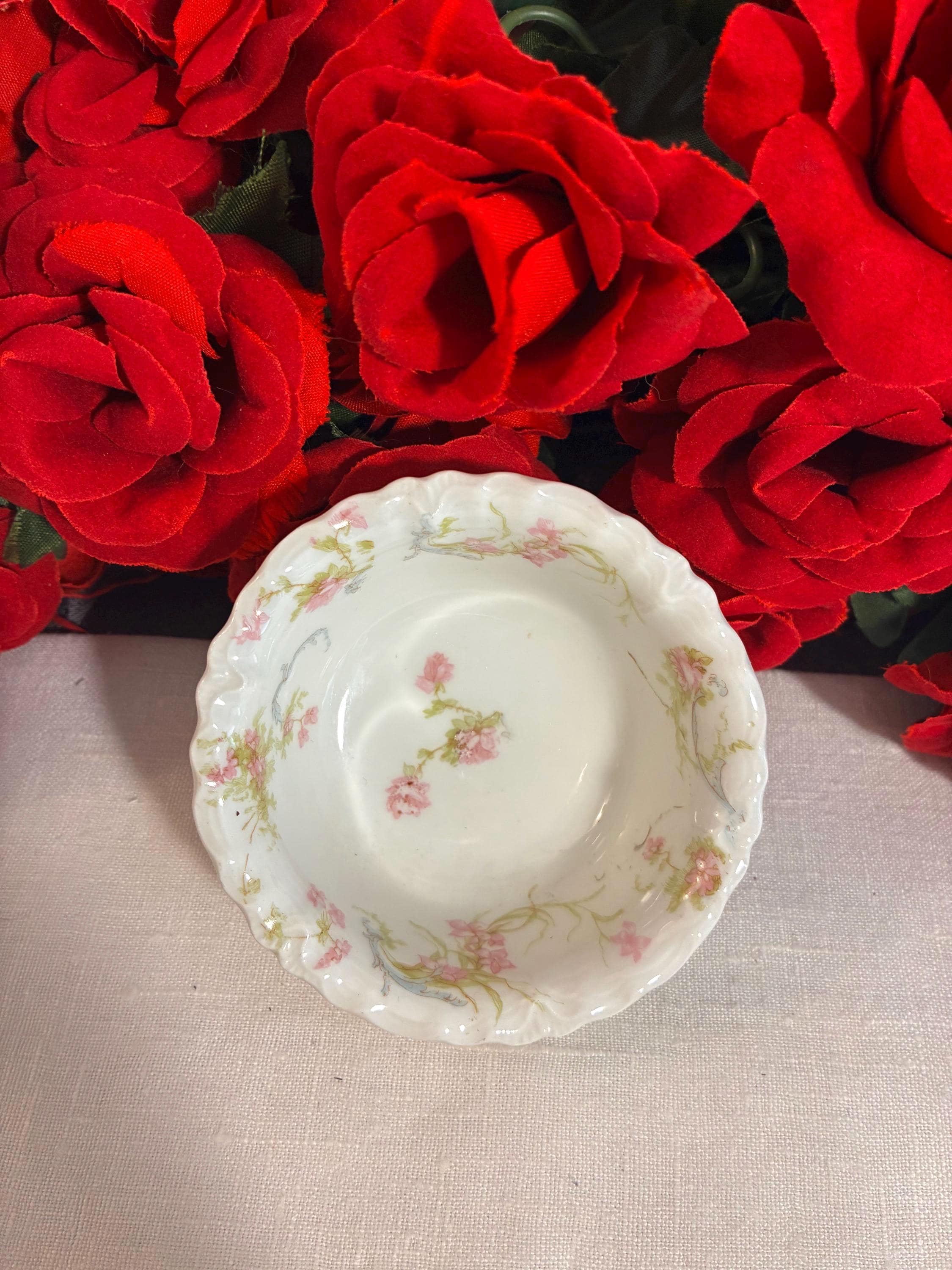 Theodore Haviland Limoges France Pink Floral Ramekin, Circa 1894