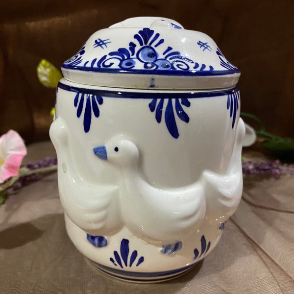 Vintage Delft Lidded Canister