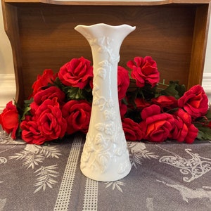 Napcoware Ornate White Vase 8”
