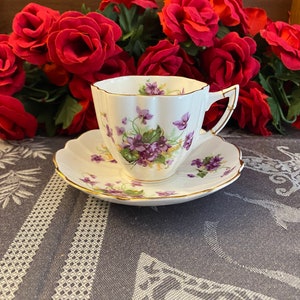 Victoria Austria Violets Teacup and Saucer Set