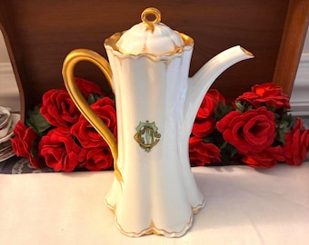 Theodore Haviland Limoges Monogrammed Chocolate Pot