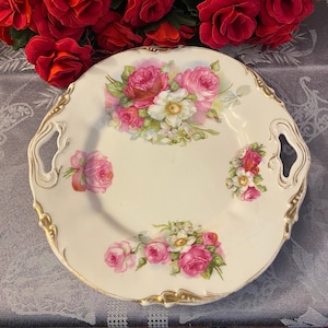 Erdmann Schlegelmilch, Prov Saxe ES Roses Cake Plate