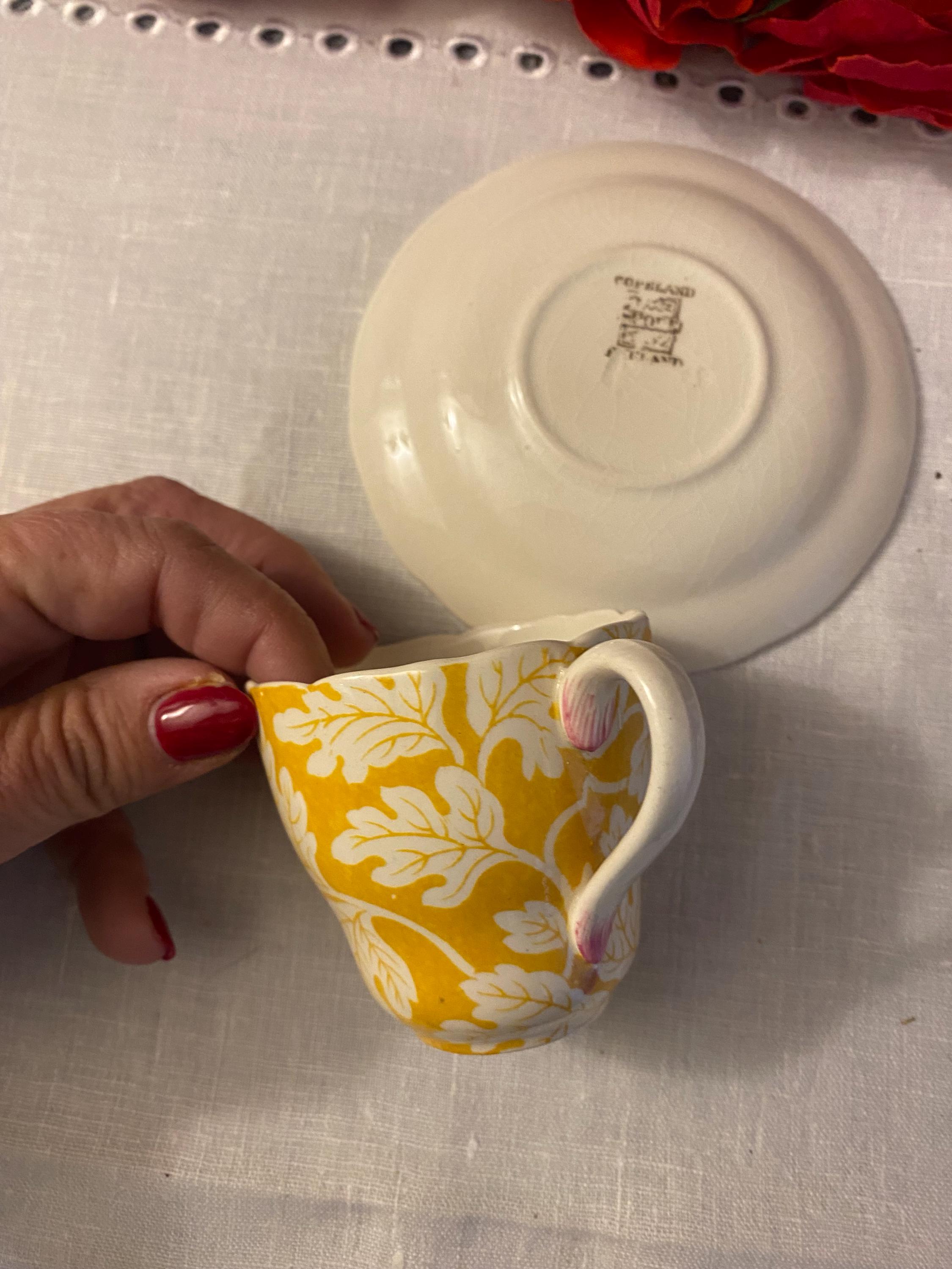 Copeland Spode Yellow Oak Leaf Demitasse Teacup Saucer - Etsy