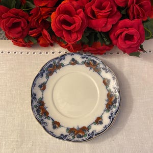 Pair of Vintage Bishop & Stonier Blue Flow Sybil 7” Plates, Circa 1910