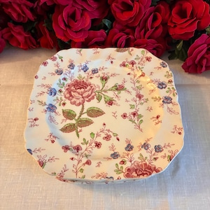 Johnson Brothers Rose Chintz Square Salad Plates, Set of 6