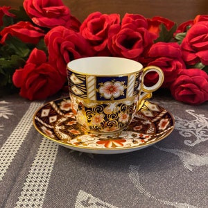 Royal Crown Derby 2451e Demitasse Teacup and Saucer