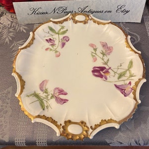 Vintage Limoges Floral Plate: Hand-Painted French Decor
