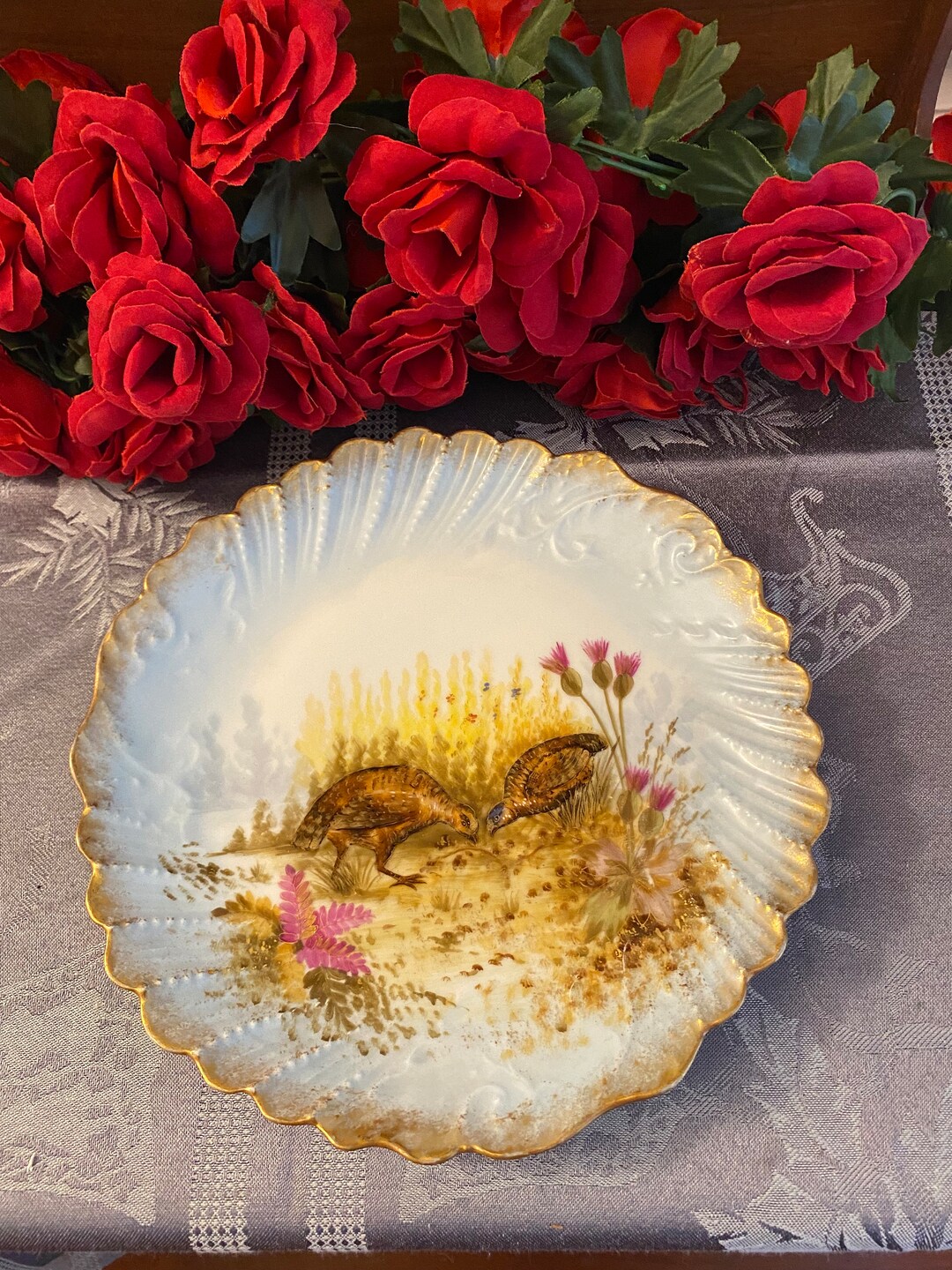 LS&S Lewis Straus and Sons Limoges Game Bird Plate / Vintage Etsy