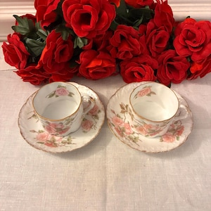 Rosenthal Classic Rose Trio: White Porcelain Cup, Saucer, Cake