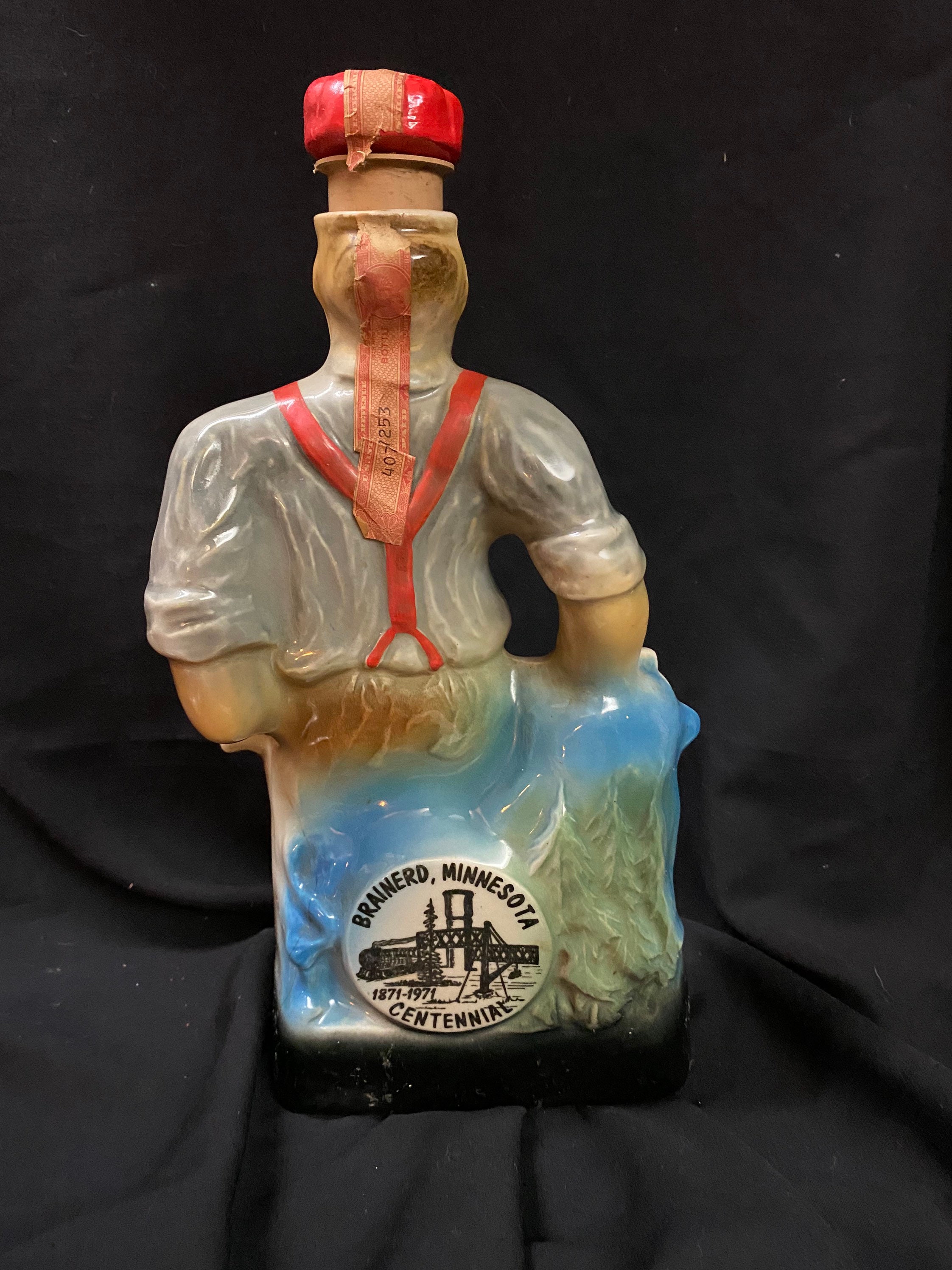 1970 Jim Beam Decanter Paul Bunyan Minnesota Bicentennial / Etsy