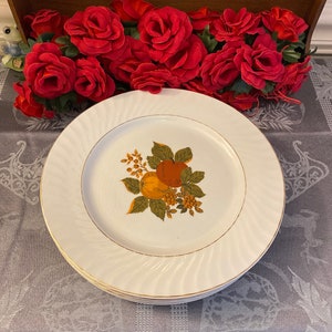 Set of 5 Enoch Wedgwood English Harvest  Dinner Plates