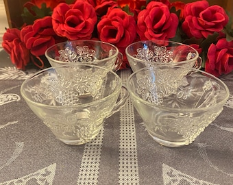 Anchor Hocking Grapes Punch Glasses Set of 4