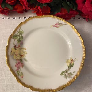T & V Tressemann and Vogt Limoges Floral Bread and Butter Plates, set of 4