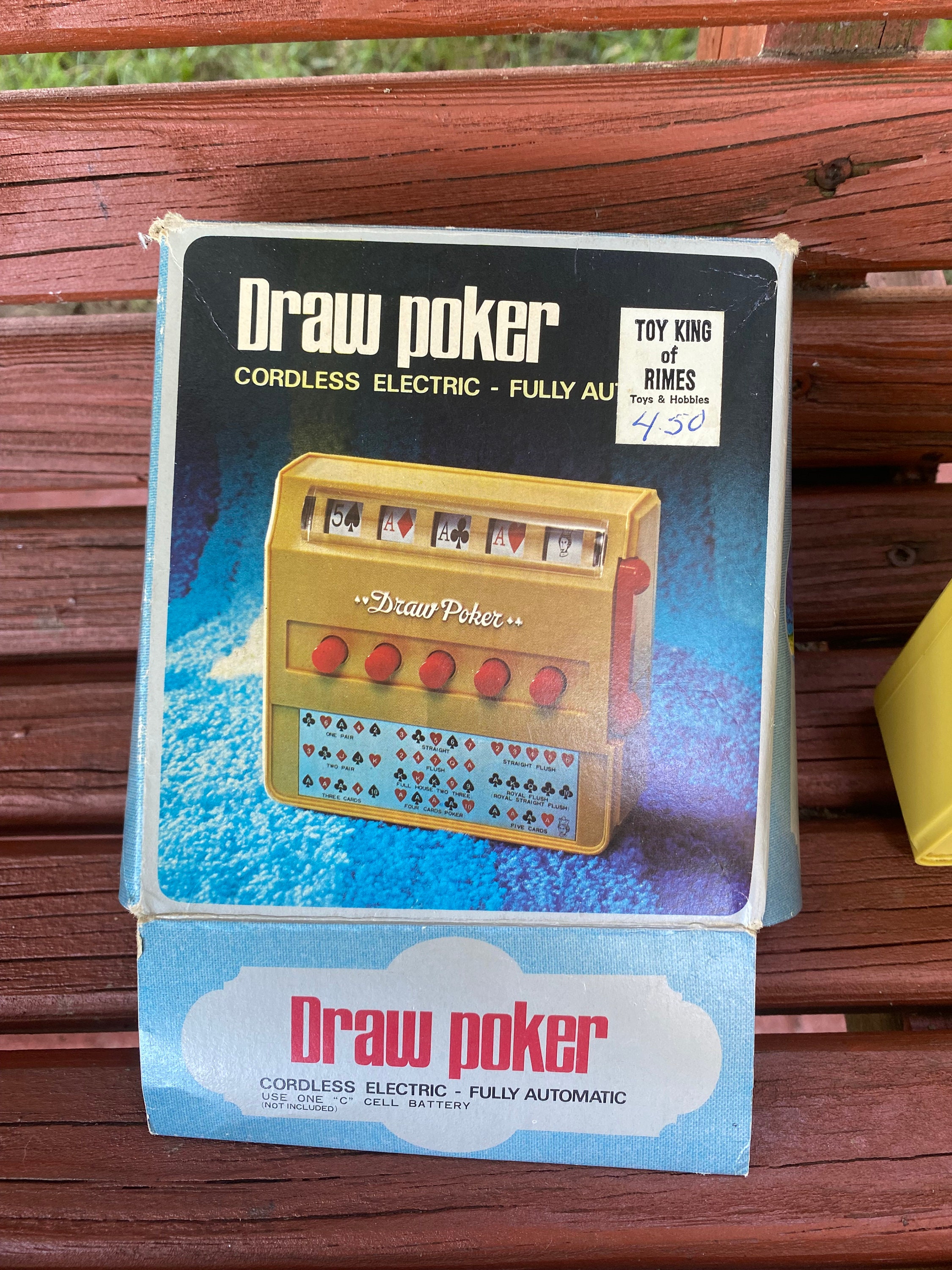 VINTAGE 1971 DRAW POKER CORDLESS ELECTRIC FULL AUTOMATIC GAME IN BOX