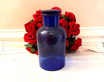 Cobalt Blue Glass Apothecary/Bitters Jar