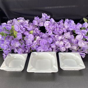 Trio of Westmoreland Milk Glass Ashtrays with Grapes