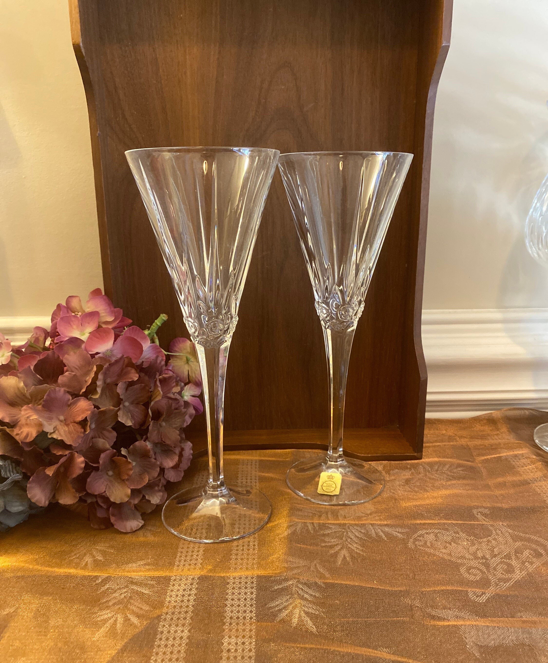 Bleikristall Tall 24 Lead Crystal Champagne Flutes Made in