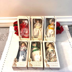 Set of 6 Gorham 1983 Dolls of the Month