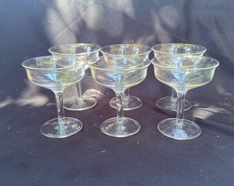 Set of 6 Champagne Flats/Shrimp Cocktail Servers