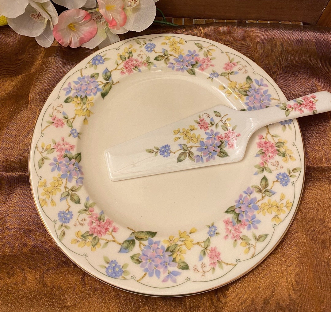 Andrea by Sadek Cake Plate With Matching Server 11 Etsy