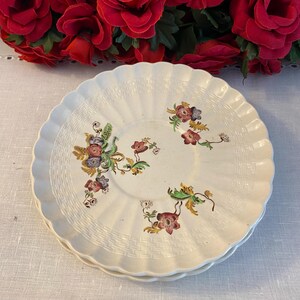 Spode Wicker Lane Pair of Soup Cup Plates