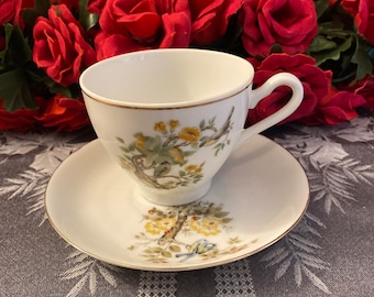 Inarco Bird Theme Teacup and Saucer