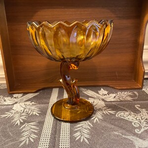 Amber Indiana Glass Compote