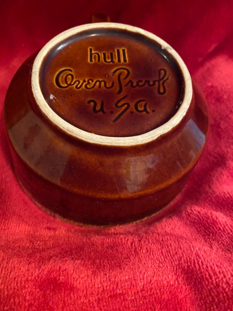 Antique Hull Pottery Oven Proof Pottery Bowl Brown Drip Etsy