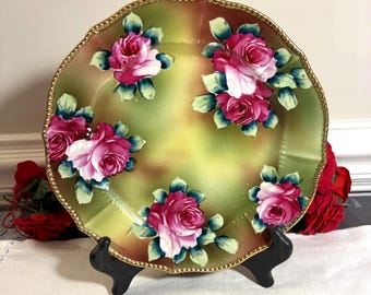 Gorgeous Handpainted Nippon China Gilded Plate Pink Roses - Etsy