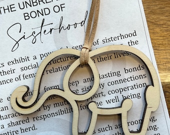Sisterhood, Unbreakable bond, Friendship, Elephant sisterhood, Best friends ornament, Girlfriend gift, Elephant ornament, Bestie keepsake