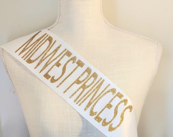Midwest Princess Sash | Chappell Roan Inspired Concert Outfit | Halloween Costume Ideas for Her | Pink Pony Club Theme | LGBTQIA Pride Gifts