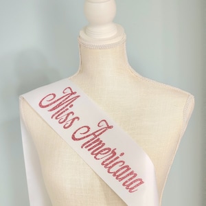Miss Americana Inspired Sash | Halloween Costume for Her |  Eras Tour Theme | Swiftie Lover Bachelorette Accessories | Birthday Outfit Idea