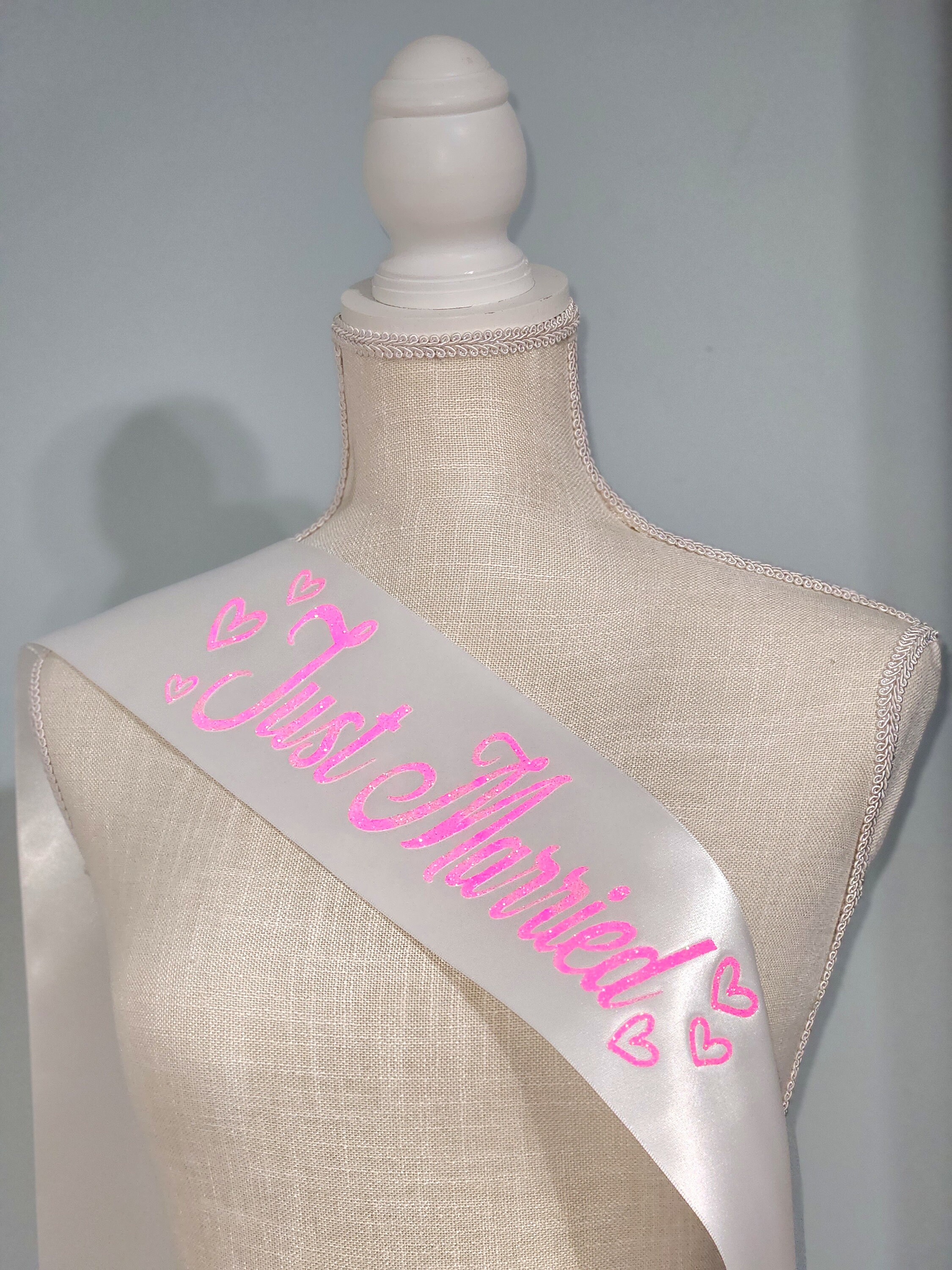 Just Married Gabby Font Wedding Shower Sash