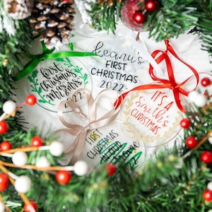 Personalized Christmas Ornaments | Custom Christmas Ornaments | Baby&#39;s First Christmas | First Christmas Ornaments |