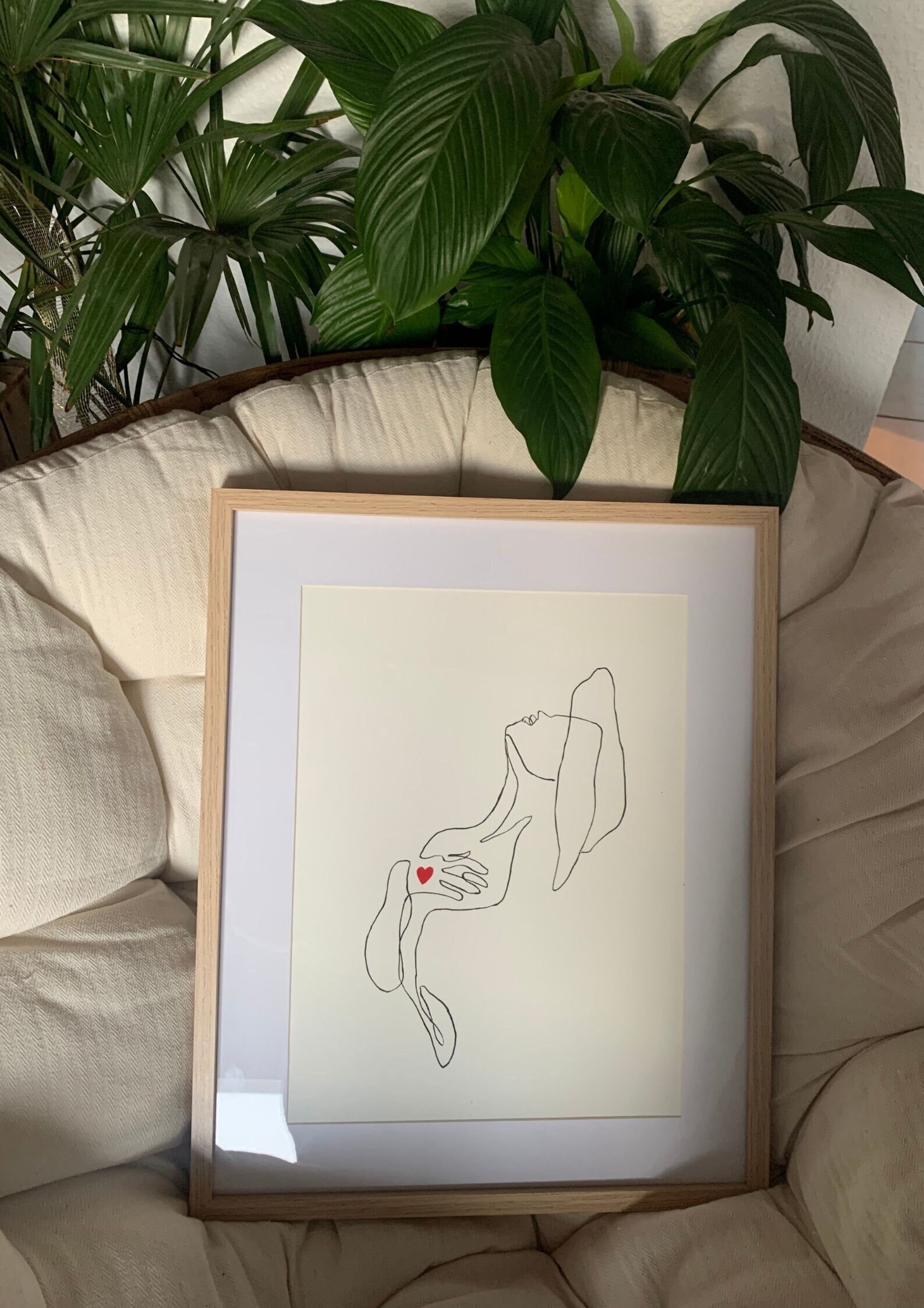 Feeling - Dessin, Affiche, Illustration Minimalistes Peintes à La Main Format A3 Offrir ou S'offrir