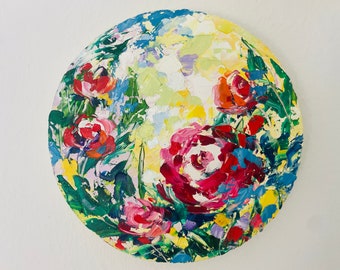 Rose schilderij bloem originele kunst bloemen Impasto olieverfschilderij kunst aan de muur 8 x 8 impressionistische kunstwerken