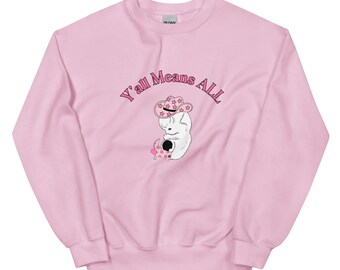 Y'all Means ALL cowboy embryo fetus Texan pro life sweater shirt top