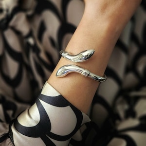 Two headed snake bracelet in sterling silver 925 image 1