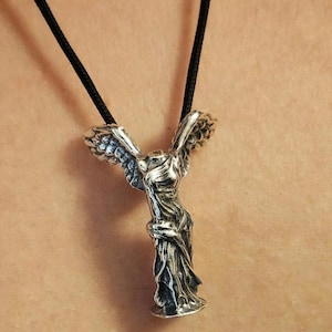Winged Victory of Samothrace Pendant Necklace-Greek Goddess Nike Statue Jewelry-Handmade Art-Inspired Necklace