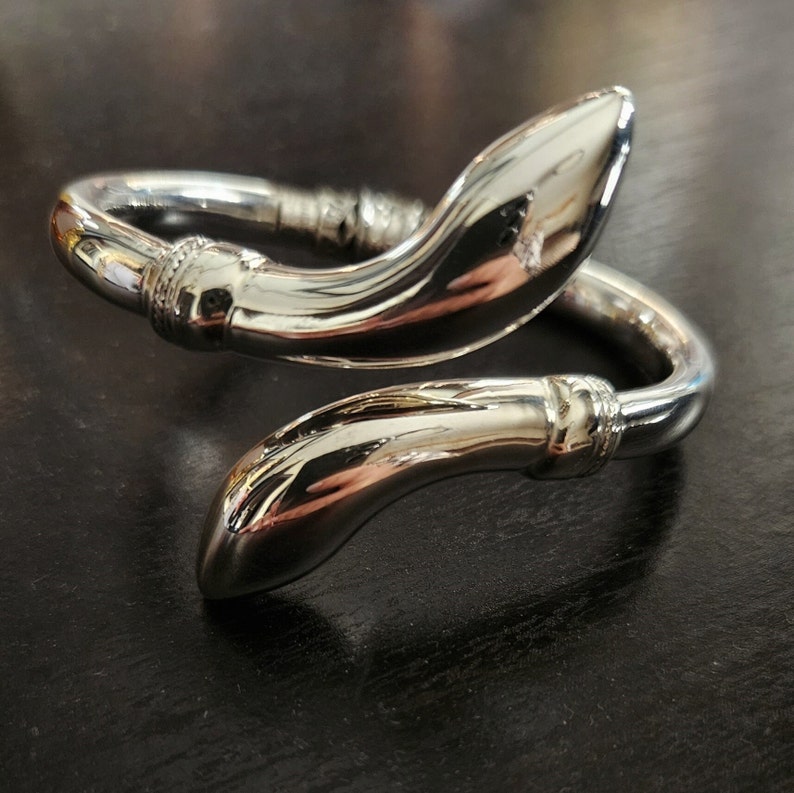 Two headed snake bracelet in sterling silver 925 image 9